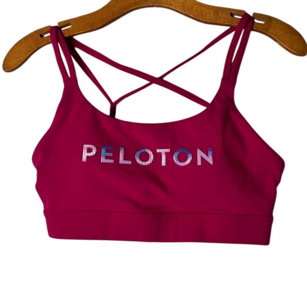 NWT Peloton Cadence Speed Up Bra 2.0 Hot Pink Magenta Strappy Sports Bra Medium